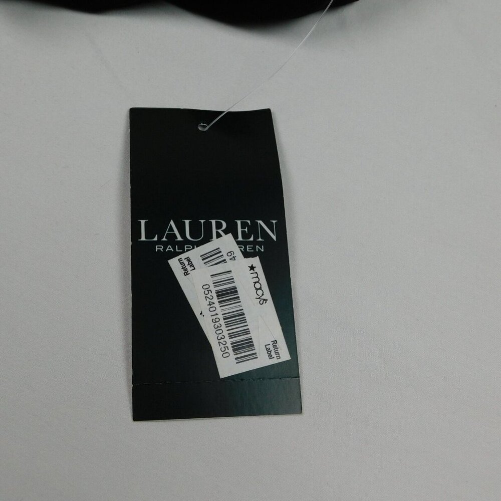 Lauren By Ralph Lauren Women Solid Black Sleeveless V-Neck Shift Dress Size 16 - Picture 9 of 9